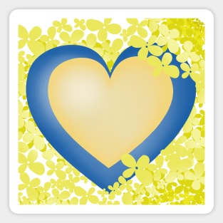 Heart and yellow flowers Magnet